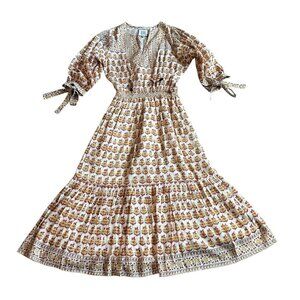 Bell by Alicia Bell Midi Dress Boho Silk Flowy Star Moon Tassels Size Small NWOT